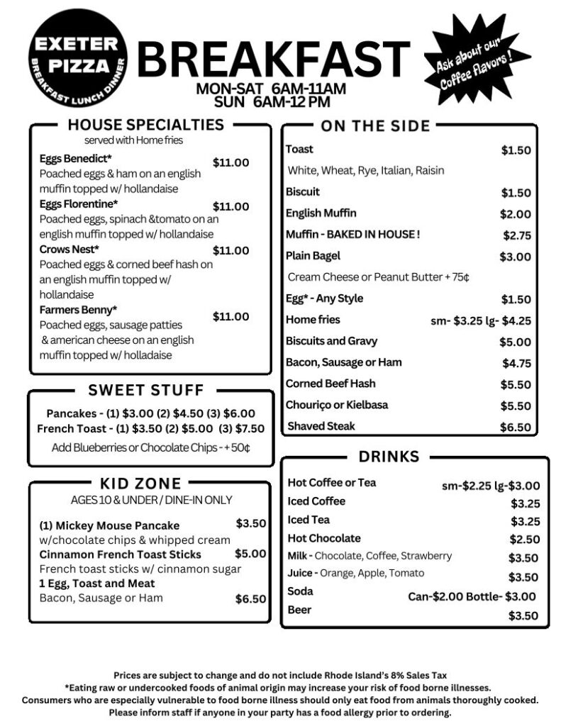 Exeter Town Pizza Inc Menu 3